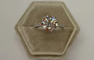 14k White Gold Genuine Lab Grown 3.08 Cttw Genuine Round Brilliant Cut Diamond Solitaire